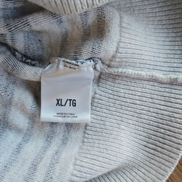 Express Women’s Sweater Gray Striped Pullover Long Sleeve Top XL 100% Cotton [B] - Picture 5 of 5